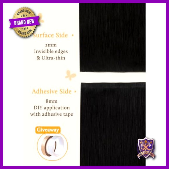 18 Inch Tape In Weft Hair Extensions 50g Human Hair Seamless Invisible main image 4
